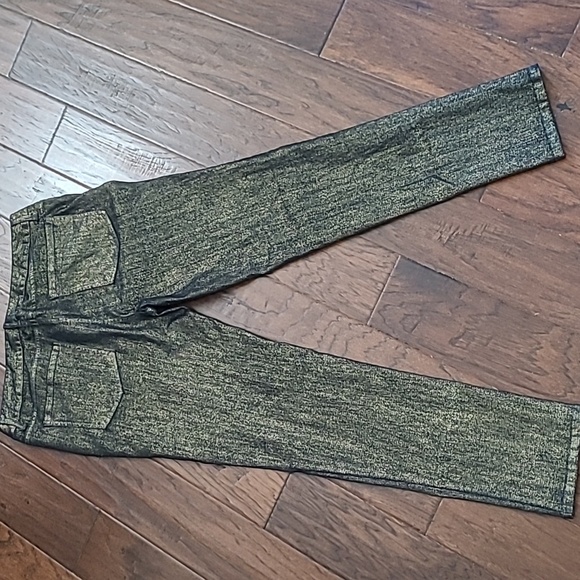 Skye's the Limit Shimmering Gold Jeans size 12 - Picture 2 of 8